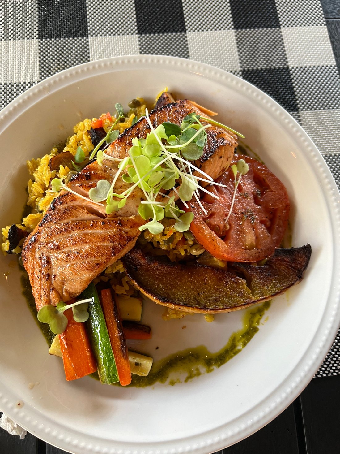 El Bohio Crash Boat Beach Salmon Vegetables
