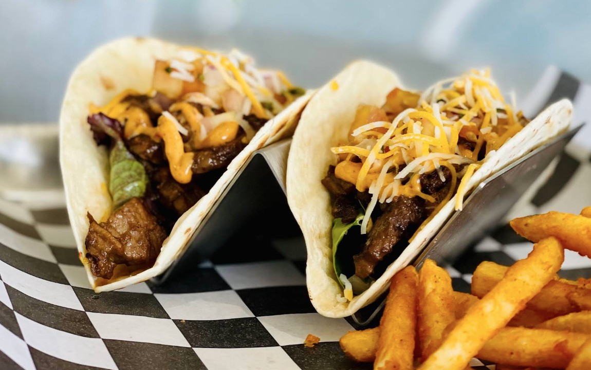 Happy Bowls Crash Boat Beach Steak Tacos With Fries