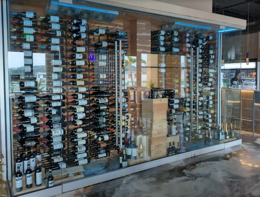 Huellas Restaurant Crash Boat Beach Wine Bar Shelves